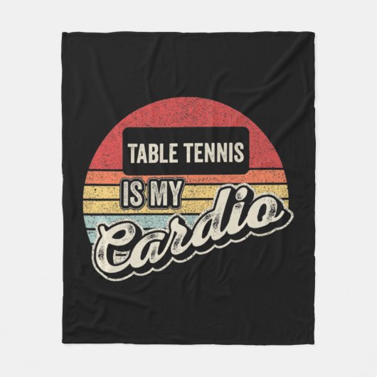 Tischtennis ist mein Cardio Vintager Retro PingPon Fleecedecke (Vorderseite)