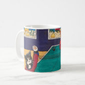 Tischtennis-Katzen Kaffeetasse (Vorderseite Links)