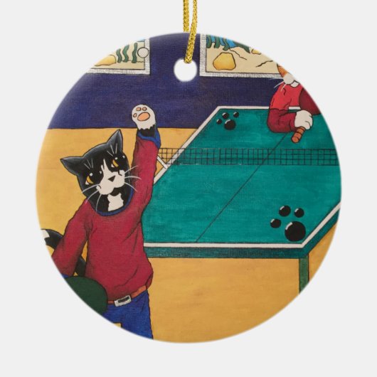 Tischtennis Keramik Ornament (Vorne)