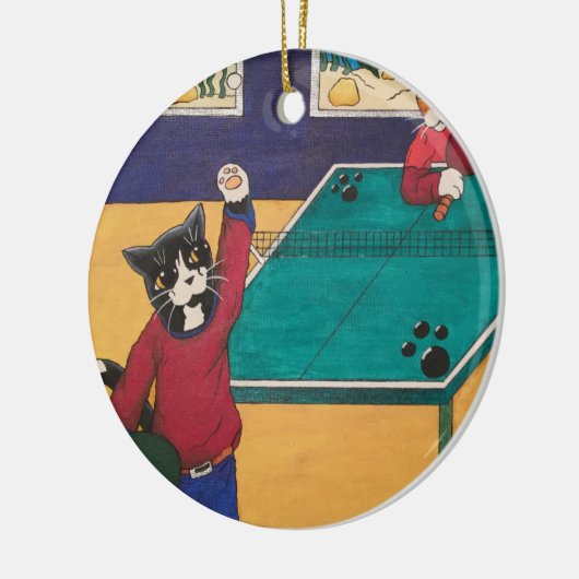 Tischtennis Keramik Ornament (Links)