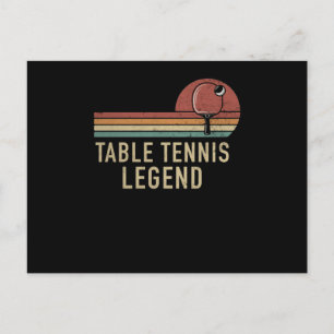 Tischtennis-Legende Vintage-Ping-Pong-Spieler Postkarte