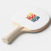 Tischtennis mit weißem, einfachem Firmenlogo Schläger (Vorderseite)