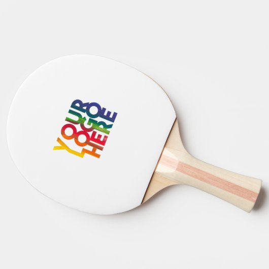 Tischtennis mit weißem, einfachem Firmenlogo Tischtennis Schläger (Seitenansicht)