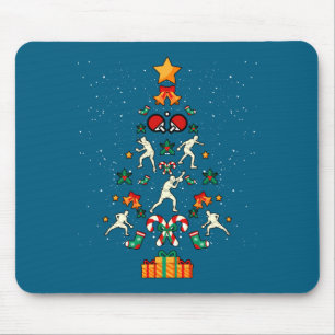 Tischtennis Ng Ng Spieler Weihnachtsbaum Xmas Lang Mousepad