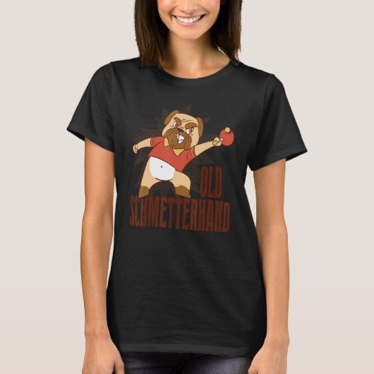 Tischtennis Old Schmetterhand Pingpong Outfit Dog T-Shirt (Vorderseite)