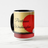 Tischtennis Paddel und Ball Eleganter Hintergrund Tasse (Vorderseite Links)