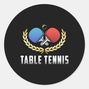 Tischtennis Paddle Ping Pong Player Funny Gift Runder Aufkleber