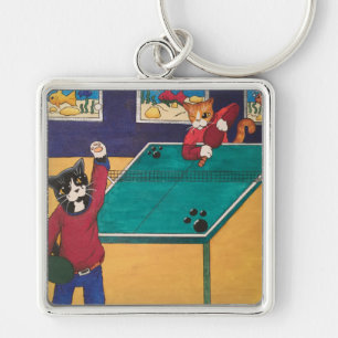 Tischtennis Ping Pong Cats Schlüsselanhänger