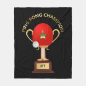 Tischtennis Ping Pong Champion Trophy Fleecedecke (Vorderseite)