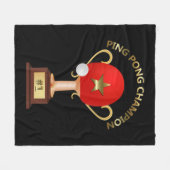 Tischtennis Ping Pong Champion Trophy Fleecedecke (Vorderseite (Horizontal))