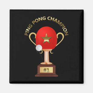 Tischtennis Ping Pong Champion Trophy Magnet