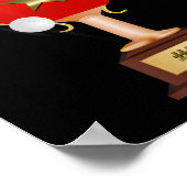 Tischtennis Ping Pong Champion Trophy Poster (Ecke)