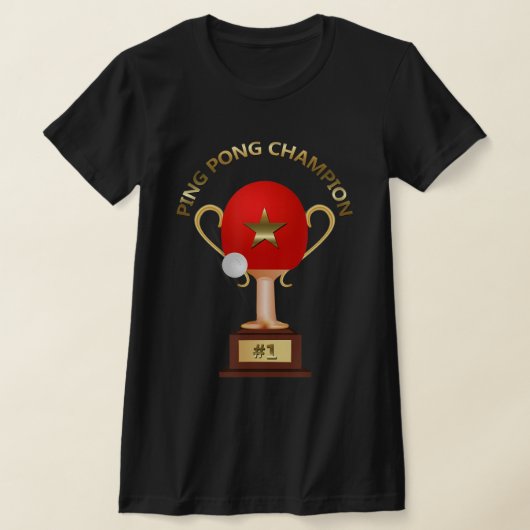 Tischtennis Ping Pong Champion Trophy T-Shirt (Ablage )