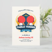 Tischtennis Ping Pong Einladung (Stehend Vorderseite)