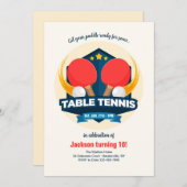 Tischtennis Ping Pong Einladung (Vorne/Hinten)