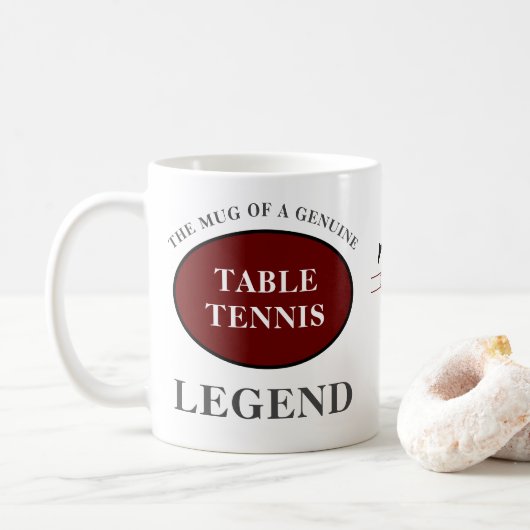 Tischtennis Ping Pong Legende Monogramm und Name h Kaffeetasse (Mit Donut)