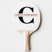 Tischtennis Ping Pong Legende Monogramm und Name h Schläger (Rückseite)