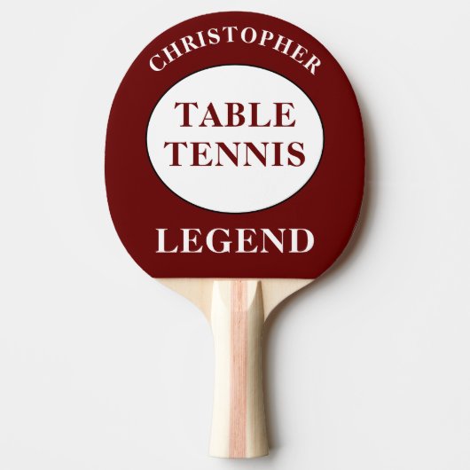 Tischtennis Ping Pong Legende Name Red Face hinzuf Schläger (Vorderseite)