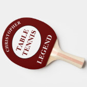 Tischtennis Ping Pong Legende Name Red Face hinzuf Schläger (Seitenansicht)