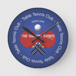Tischtennis Ping Pong Paddles & Ball Wall Runde Wanduhr