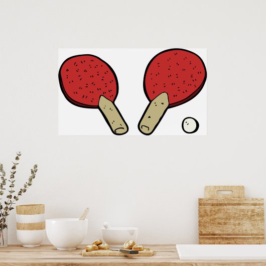Tischtennis Ping Pong Poster (Küche)