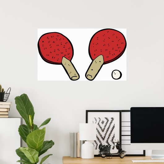 Tischtennis Ping Pong Poster (Heimbüro)