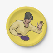 Tischtennis-Player-Teller Pappteller (Vorderseite)