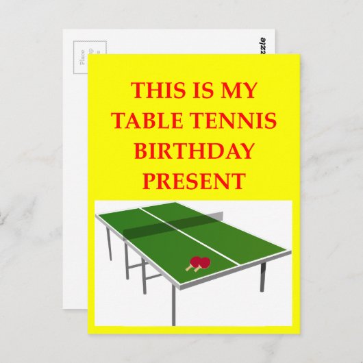 Tischtennis Postkarte (Vorne/Hinten)