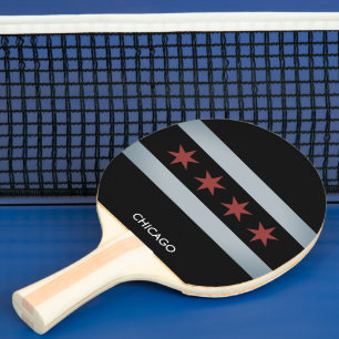 Tischtennis-Schläger mit Chicago-Stadtflagge Tischtennis Schläger