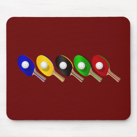 Tischtennis-Schläger und Klingeln Pong Ball-Sport Mousepad (Vorne)