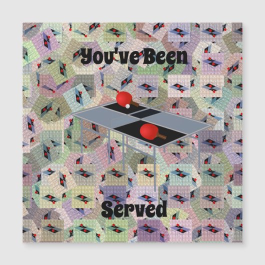 Tischtennis serviert, Magnetkarte (Vorderseite)