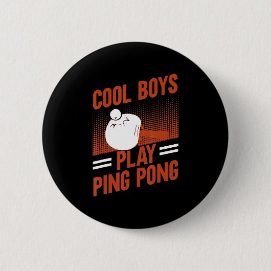 Tischtennis Sport Cool Boys Ping Pong Button (Vorderseite)