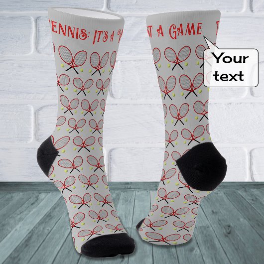 Tischtennis-Textzyklus rot Socken