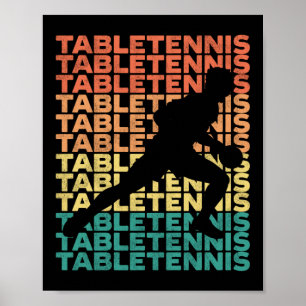 Tischtennis-Tisch Tennis Retro Vintage Poster
