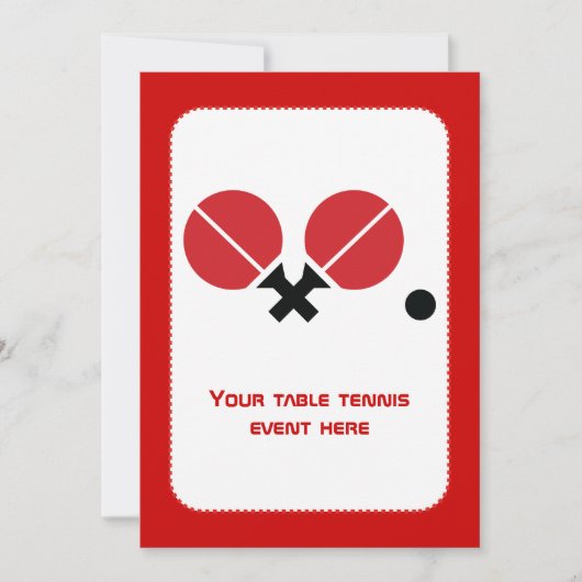 Tischtennis Tischtennis Tischtennisschläger und Ku Einladung (Vorderseite)