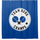 Tischtennis, Tischtennischamps, schwarz-blau Duschvorhang (Vorderseite)