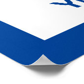 Tischtennis Tischtennisschläger und Ballblau Poster (Ecke)