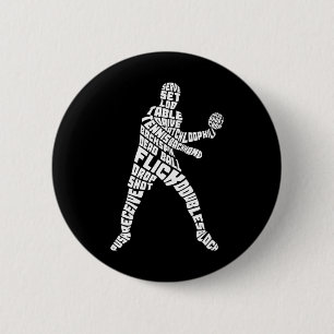 Tischtennis Typografie Ping Pong Button