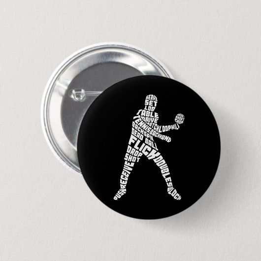 Tischtennis Typografie Ping Pong Button (Vorne & Hinten)