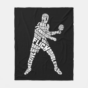 Tischtennis Typografie Ping Pong Fleecedecke