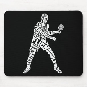Tischtennis Typografie Ping Pong Mousepad