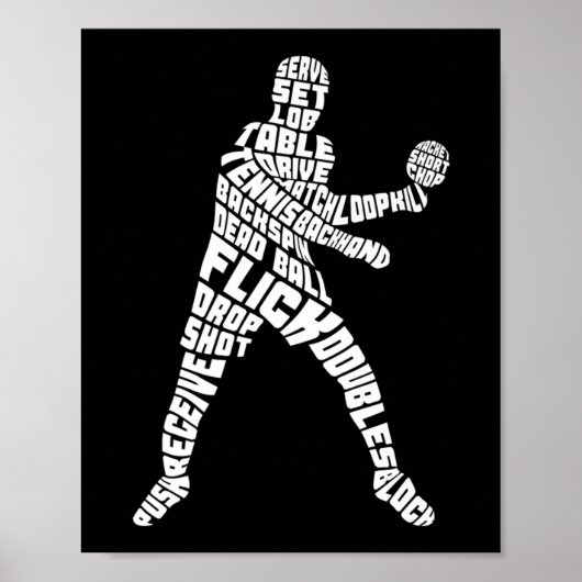 Tischtennis Typografie Ping Pong Poster (Vorne)
