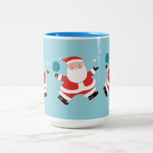 Tischtennis-Weihnachts-Kaffeetasse Zweifarbige Tasse