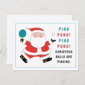 Tischtennis Weihnachtskarten Feiertagspostkarte (Vorne/Hinten)
