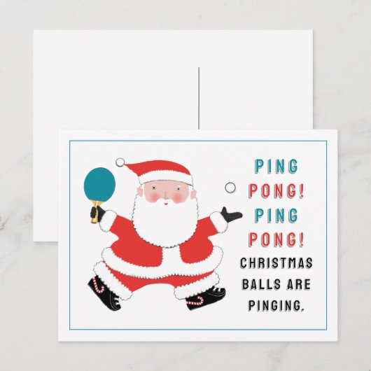 Tischtennis Weihnachtskarten Feiertagspostkarte (Vorne/Hinten)