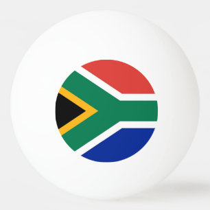Tischtennisball mit der Flagge Südafrikas