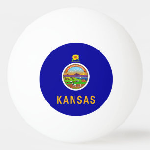 Tischtennisball mit Fahne des Kansas-Staat