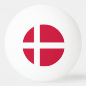 Tischtennisball mit Flagge Dänemarks (Vorderseite)