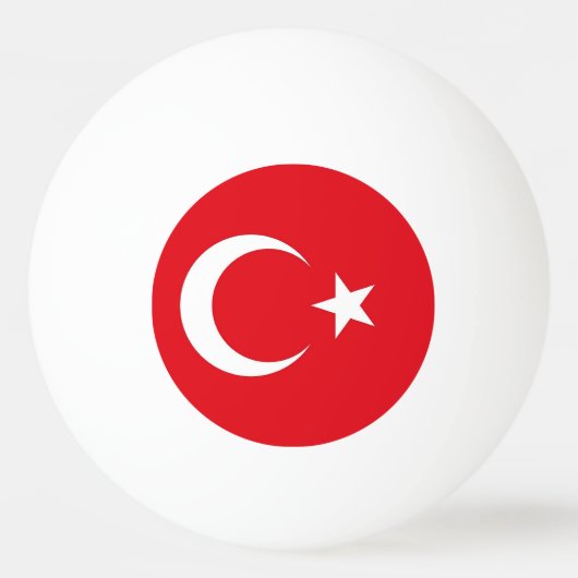 Tischtennisball mit Flagge der Türkei (Rückseite)