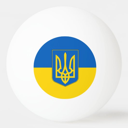 Tischtennisball mit Flagge der Ukraine (Vorderseite)